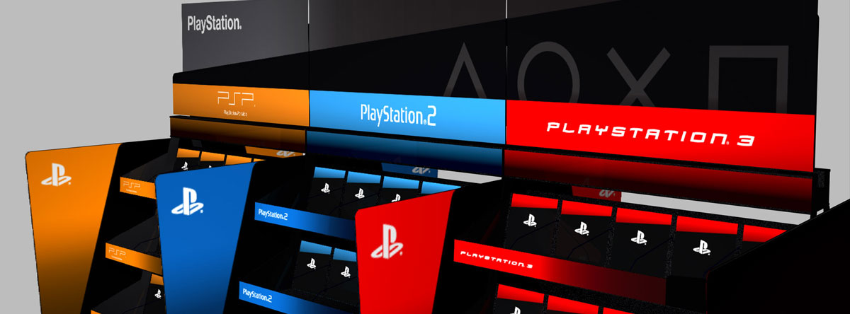 SONY Playstation point of sale designs